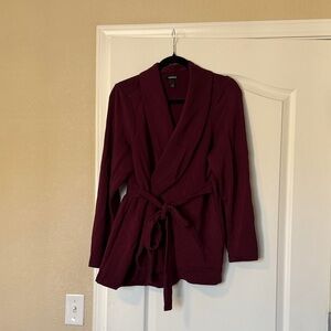 Torrid size 1 Womens Maroon Wrap sweater blazer with Belt
